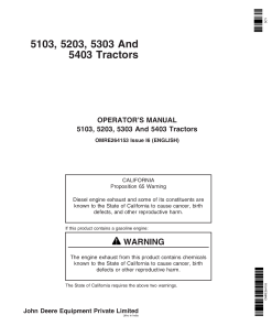 John Deere 5225 5325 5425 5525 and 5625 Tractors OMRE264153 Operation and Maintenance manual PDF Download