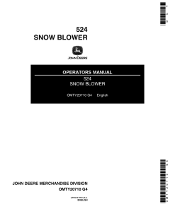 John Deere 524 Snow Blower OMTY20710 Operation and Maintenance manual PDF Download