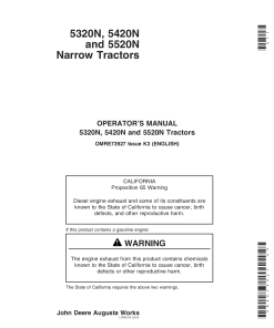 John Deere 5320N 5420N 5520N Tractors North American Edition OMRE73927 Operation and Maintenance manual PDF Download