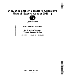 John Deere 5415 5615 and 5715 Tractors OMSU57574 Operation and Maintenance manual PDF Download
