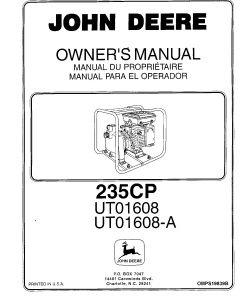 John Deere 550GE Generator UT03810 UT03810 1 OMPS19839B Operation and Maintenance manual PDF Download