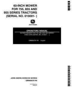John Deere 60 Inch Front Mounted Mower OMM95076 Operation and Maintenance manual PDF Download