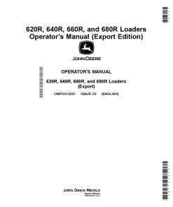 John Deere 620R 640R 660R and 680R Loaders OMPXX13031 Operation and Maintenance manual PDF Download