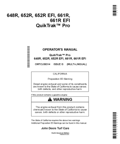 John Deere 648R 652R 652R EFI 661R 661R EFI QuikTrak Pro Mowers North American Edition 010001 025000 OMTCU36314 Operation and Maintenance manual PDF Download