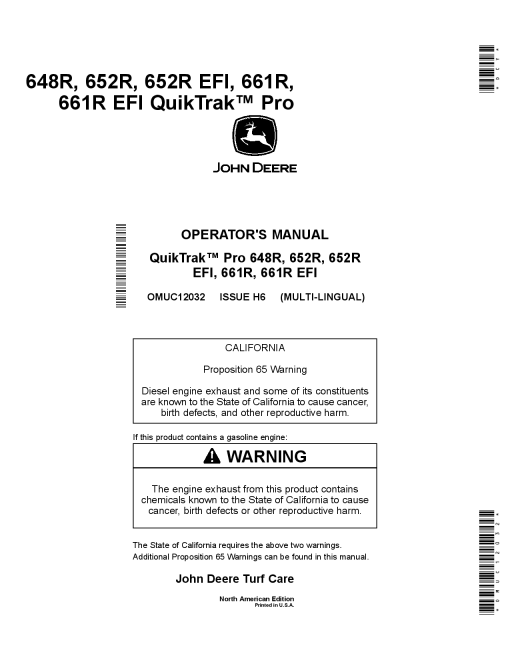 John Deere 648R 652R 652R EFI 661R 82 661R EFI QuikTrakPro North American Edition OMUC12032 Operation and Maintenance manual PDF Download