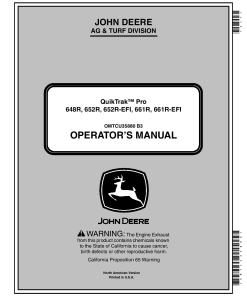 John Deere 648R 652R 661 R QuikTrak Pro North American Edition 000001 010000 OMTCU35880 Operation and Maintenance manual PDF Download