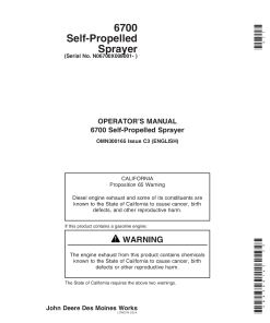 John Deere 6700 Self Propelled Sprayer 008001 010000 OMN300165 Operation and Maintenance manual PDF Download
