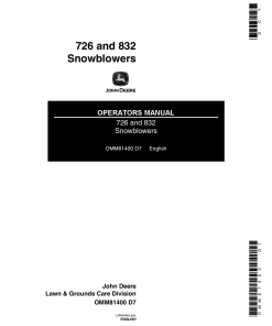 John Deere 726 832 055001 Snowblowers OMM81400 Operation and Maintenance manual PDF Download
