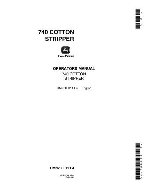 John Deere 740 Cotton Stripper OMN200011 Operation and Maintenance manual PDF Download
