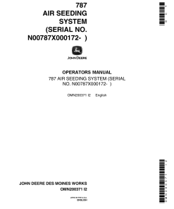 John Deere 787 Air Seeding OMN200371 Operation and Maintenance manual PDF Download