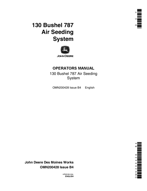 John Deere 787 Air Seeding System 000924 OMN200428 Operation and Maintenance manual PDF Download