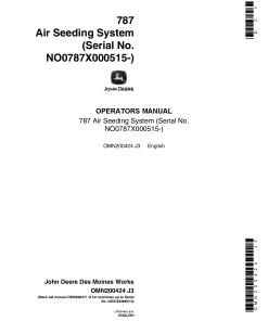 John Deere 787 Air Seeding System OMN200424 Operation and Maintenance manual PDF Download