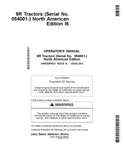 John Deere 9370R 9420R 9470R 9520R 9570R 9620R 9R Tractors OMRE584621 Operation and Maintenance manual PDF Download
