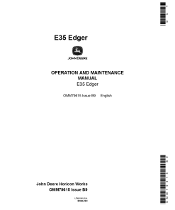 John Deere E35 Edger OMM79615 Operation and Maintenance manual PDF Download