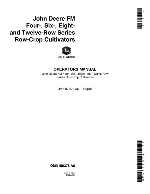John Deere FM Row Crop Cultivators OMN159378 Operation and Maintenance manual PDF Download