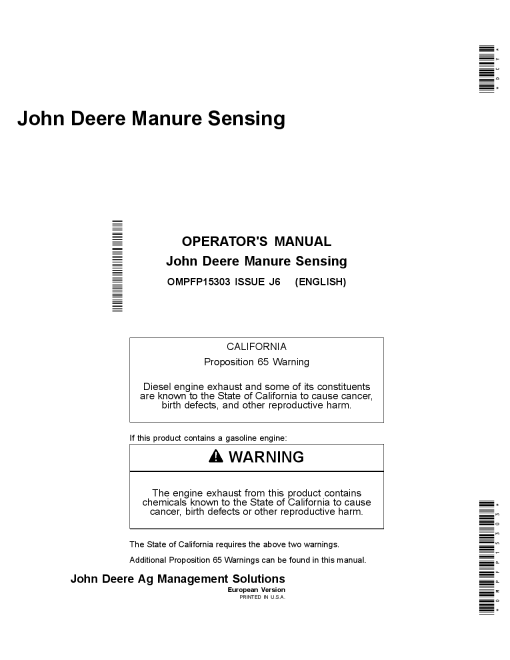 John Deere Forage Harvesters OMPFP15303 Operation and Maintenance manual PDF Download