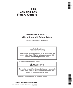 John Deere LX4 LX5 LX6 Rotary Cutters OMW51358 Operation and Maintenance manual PDF Download