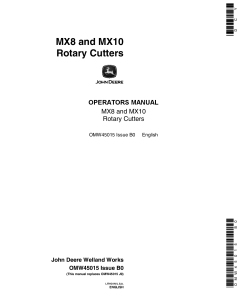 John Deere MX8 Rotary Cutters 000000 009000 MX10 Rotary Cutters 000000 008000 OMW45015 Operation and Maintenance manual PDF Download