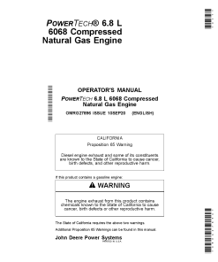 John Deere PowerTech 6.8L 6068 Compressed Natural Gas Engine OMRG27896 Operation and Maintenance manual PDF Download