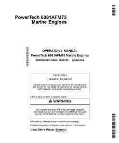 John Deere PowerTech 6081AFM75 Marine Engines OMRG35860 Operation and Maintenance manual PDF Download