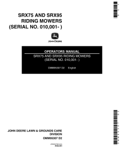 John Deere SRX75 SRX95 Riding Mowers OMM95307 Operation and Maintenance manual PDF Download