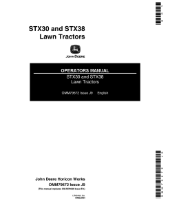 John Deere STX30 STX38 Lawn Tractors OMM79672 Operation and Maintenance manual PDF Download