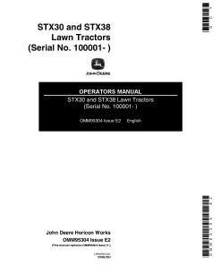 John Deere STX30 STX38 Lawn Tractors Yellow Mower Deck OMM95304 Operation and Maintenance manual PDF Download