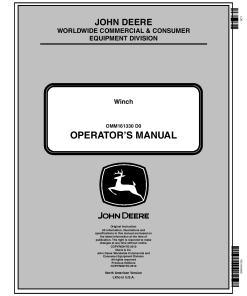 John Deere Winch OMM161330 Operation and Maintenance manual PDF Download