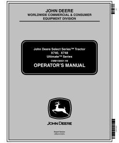 John Deere X740 X748 Select Series Tractor OMM158691 Operation and Maintenance manual PDF Download