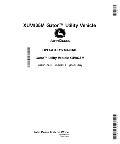 John Deere XUV835R Gator Utility Vehicle OMUC15812 Operation and Maintenance manual PDF Download