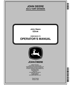 John Deere Z225 Z425 Z645 Etrak Zero Turn Mower OMM168435 Operation and Maintenance manual PDF Download