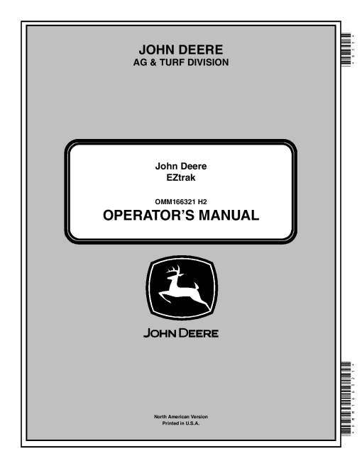 John Deere Z425 Z445 Z465 Z645 Z655 Z665 EZtrak Zero Turn Mowers OMM166321 Operation and Maintenance manual PDF Download