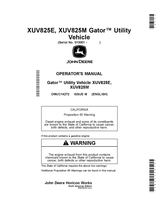 John Deere Z525E Z535M Z540R Ztrak Mowers OMUC14272 Operation and Maintenance manual PDF Download