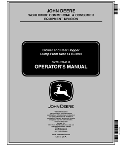 John Deere Z820A Z830A Z840A Z850A 2860A Z920A Z925A Z930A Z950A Z960A Z970A Dump Seat Collection System 010001 OMTCU25046 Operation and Maintenance manual PDF Download