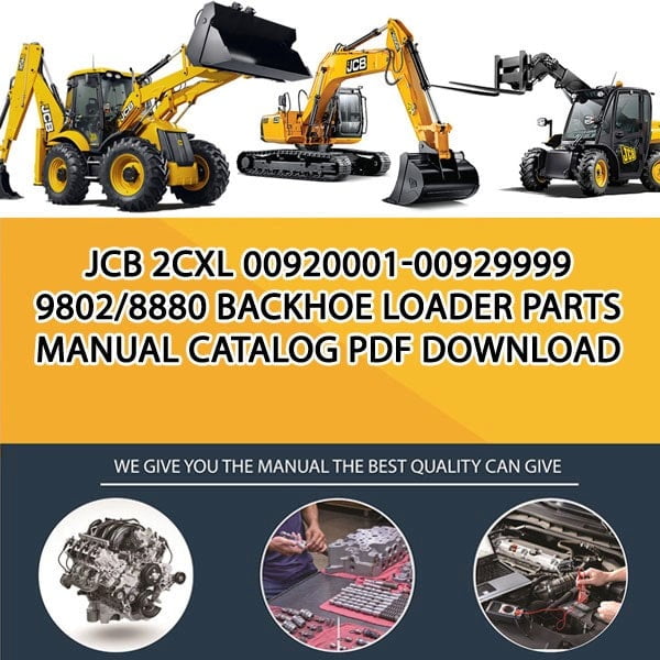 JCB 2CXL 00920001-00929999 9802_8880 Backhoe Loader Parts manual catalog PDF Download