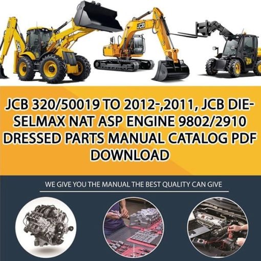 JCB 320_50019 TO 2012-,2011, JCB Dieselmax Nat Asp Engine 9802_2910 Dressed Parts manual catalog PDF Download