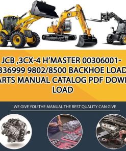 JCB ,3CX-4 H'master 00306001-00336999 9802_8500 Backhoe Loader Parts manual catalog PDF Download