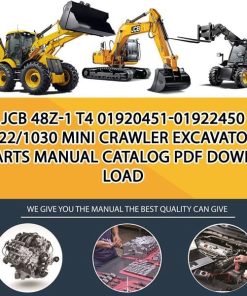 JCB 48Z-1 T4 01920451-01922450 9822_1030 Mini Crawler Excavators Parts manual catalog PDF Download