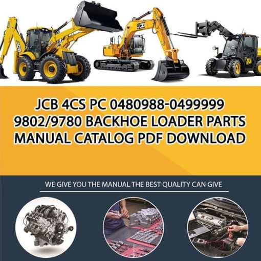 JCB 4CS PC 0480988-0499999 9802_9780 Backhoe Loader Parts manual catalog PDF Download