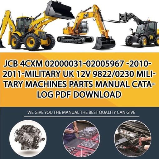JCB 4CXM 02000031-02005967 -2010-2011-MILITARY UK 12V 9822_0230 Military Machines Parts manual catalog PDF Download