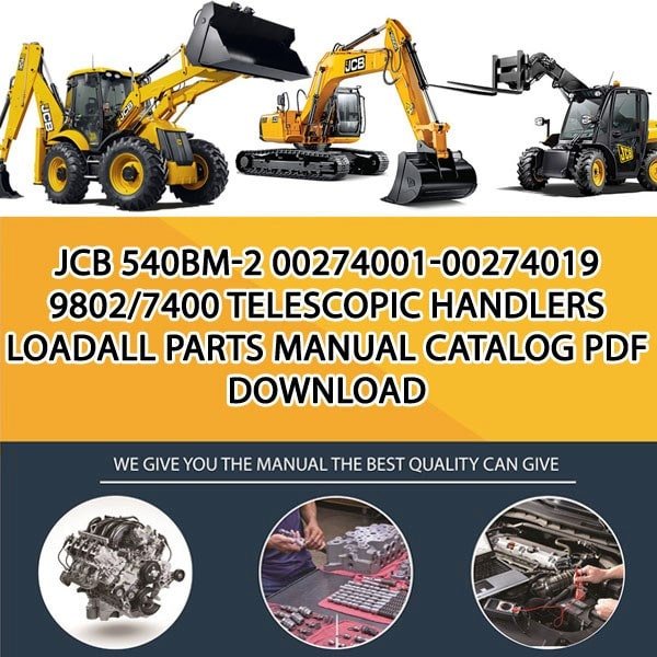 JCB 540BM-2 00274001-00274019 9802_7400 Telescopic Handlers Loadall Parts manual catalog PDF Download
