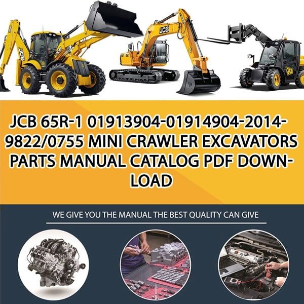 JCB 65R-1 01913904-01914904-2014-9822_0755 Mini Crawler Excavators Parts manual catalog PDF Download