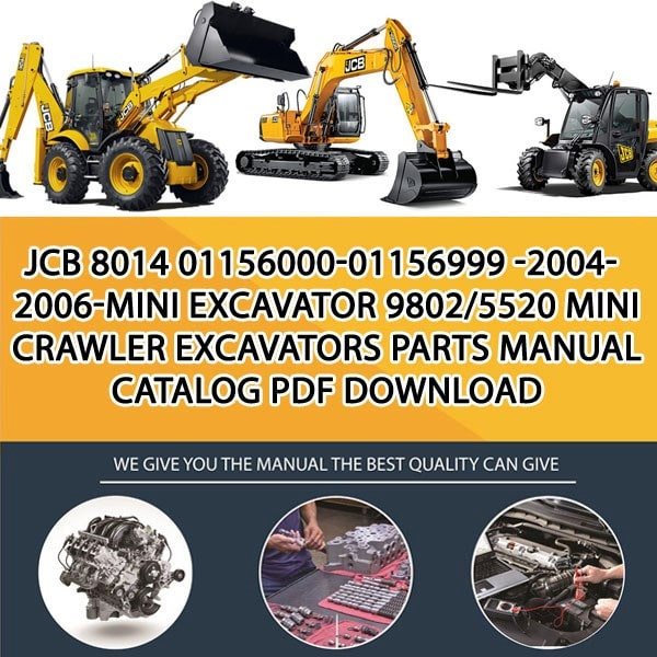 JCB 8014 01156000-01156999 -2004-2006-Mini Excavator 9802_5520 Mini Crawler Excavators Parts manual catalog PDF Download