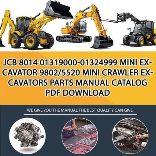 JCB 8014 01319000-01324999 Mini Excavator 9802_5520 Mini Crawler Excavators Parts manual catalog PDF Download