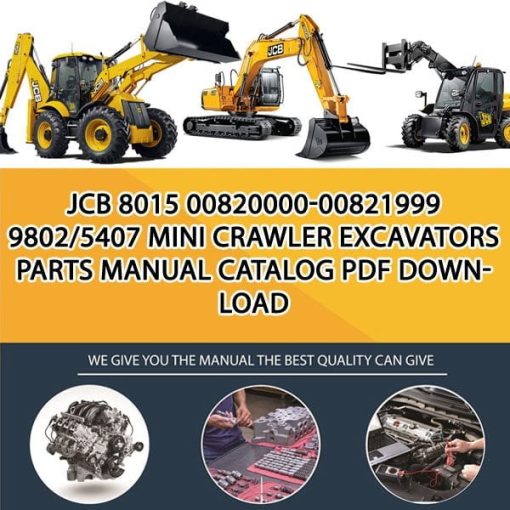 JCB 8015 00820000-00821999 9802_5407 Mini Crawler Excavators Parts manual catalog PDF Download