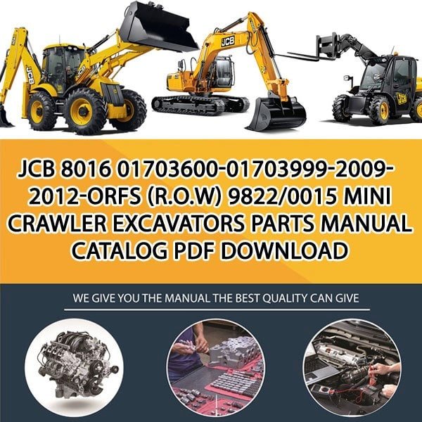 JCB 8016 01703600-01703999-2009-2012-ORFS (R.O.W) 9822_0015 Mini Crawler Excavators Parts manual catalog PDF Download