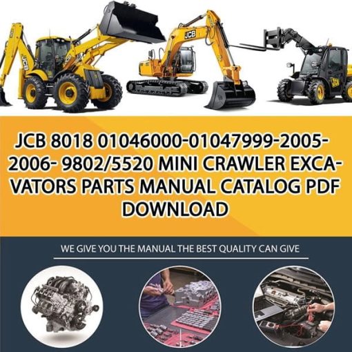JCB 8018 01046000-01047999-2005-2006- 9802_5520 Mini Crawler Excavators Parts manual catalog PDF Download