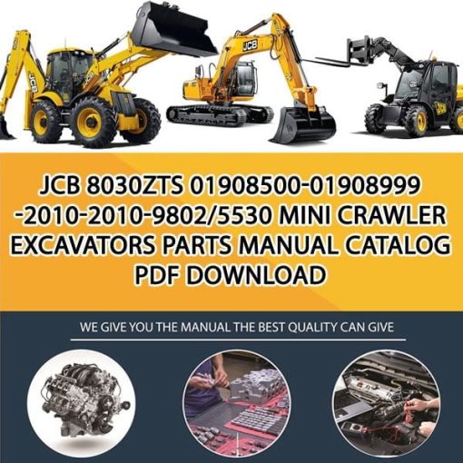 JCB 8030ZTS 01908500-01908999 -2010-2010-9802_5530 Mini Crawler Excavators Parts manual catalog PDF Download