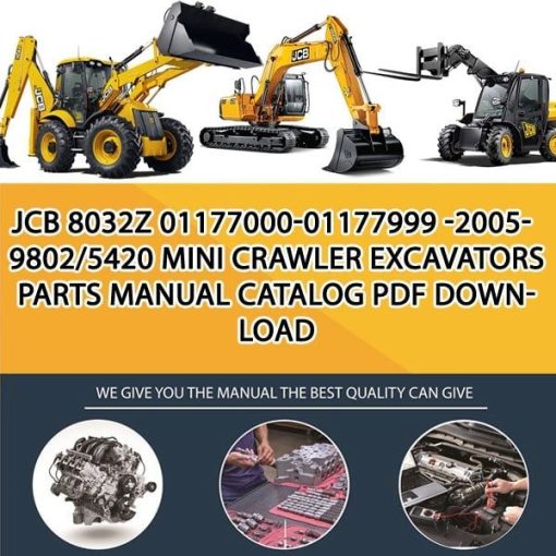 JCB 8032Z 01177000-01177999 -2005-9802_5420 Mini Crawler Excavators Parts manual catalog PDF Download