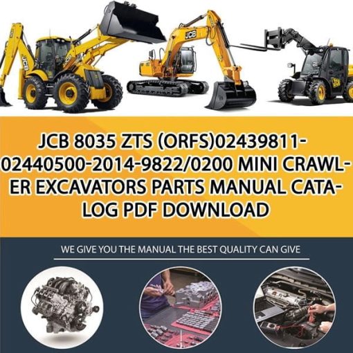 JCB 8035 ZTS (ORFS)02439811-02440500-2014-9822_0200 Mini Crawler Excavators Parts manual catalog PDF Download